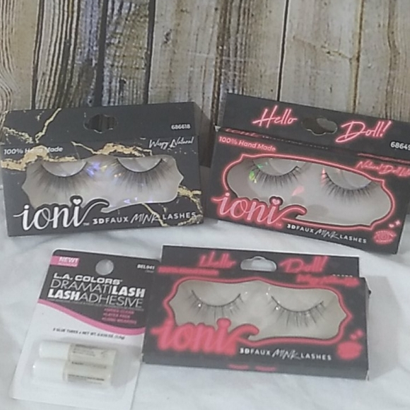 - 3d faux mink lash 3 box lot wispie natural w glue boxed - Picture 3 of 9
